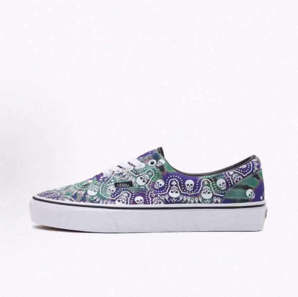 Vans Era Bandana 紫绿骷髅头印花 低帮 板鞋 男女同款