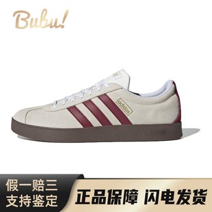 板鞋 米色 圆头 布布 男女通用 低帮 adidas 绒面革 系带