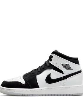 【布布】 Jordan 儿童篮球鞋 白色 中帮 Air 1 Mid SE 熊猫