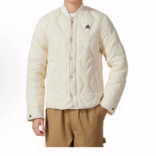 adidas 运动生活 纯色Logo标识户外保暖羽绒服 男女同款