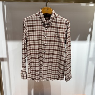 衬衫 翻领格子长袖 246122074专柜1690H 24年秋冬新款 比华利保罗男装