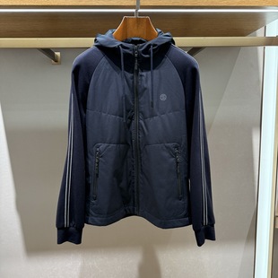 依文男装 秋冬绵羊毛连帽商务休闲夹克外套EG730226048专柜2380