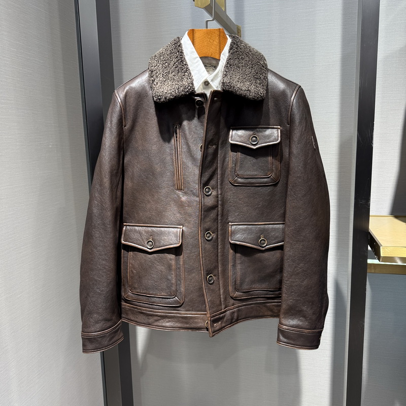 MCS万宝路男装秋冬款翻领皮衣