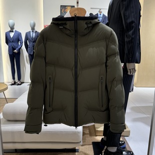 依文男装 连帽鹅绒商务休闲羽绒服NJ820371专柜3280 秋冬款