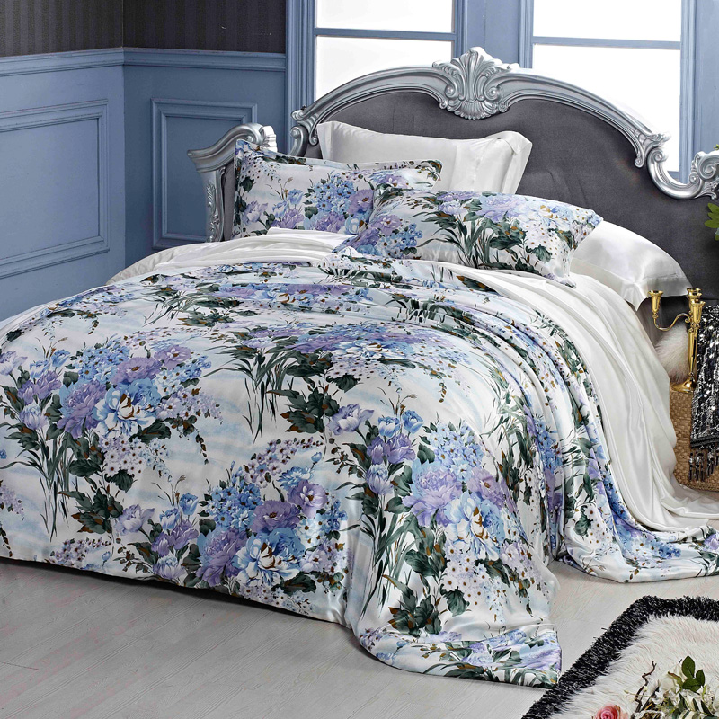 真丝床单四件套桑蚕丝床上用品真丝双人单件纯色床单