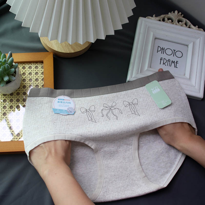 彩棉少女内裤纯棉提花蝴蝶结