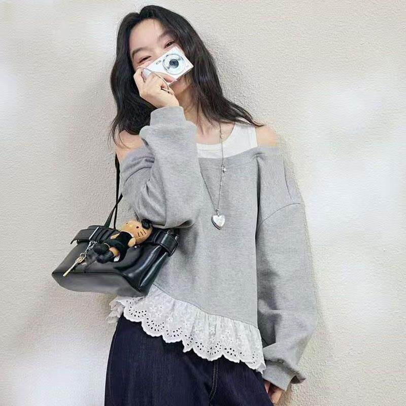 宽松遮肚宽松休闲假两件个性上衣