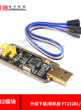 FT232模块USB转串口USB转TTL 升级下载/刷机板 FT232BL/RL土豪金