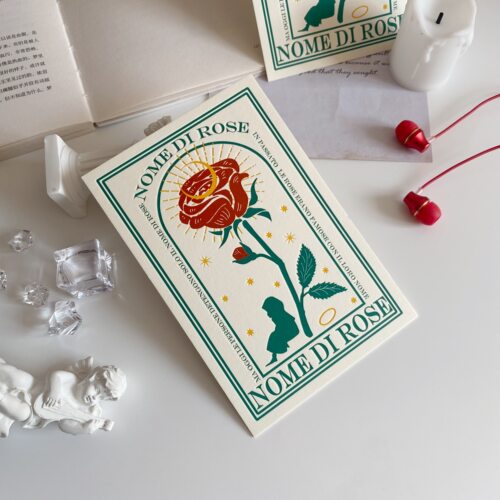 「镇店之宝丨玫瑰之名」浪漫插画明信片手工凹印质感高级三月原创