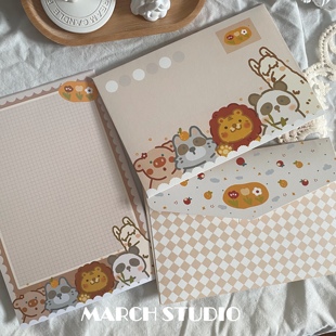 三月原创 动物园可爱卡通信封信纸套装 「三周年纪念」THE ZOO