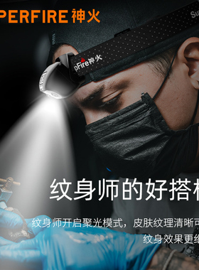 神火专业采耳头戴式充电头灯挖掏耳朵美容修脚专用照明轻便感应灯