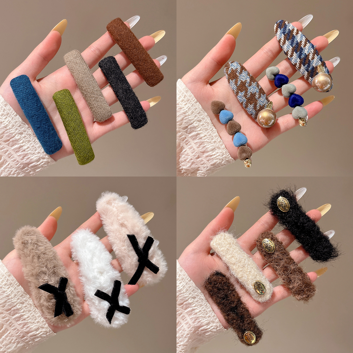 秋冬毛绒发夹女2025新款