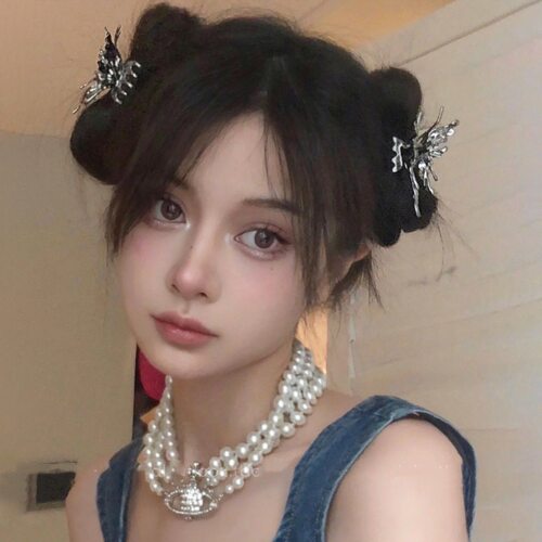 甜酷少女蝴蝶抓夹女后脑勺鲨鱼夹