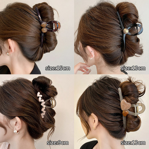 鲨鱼夹女大号发量多头发抓夹