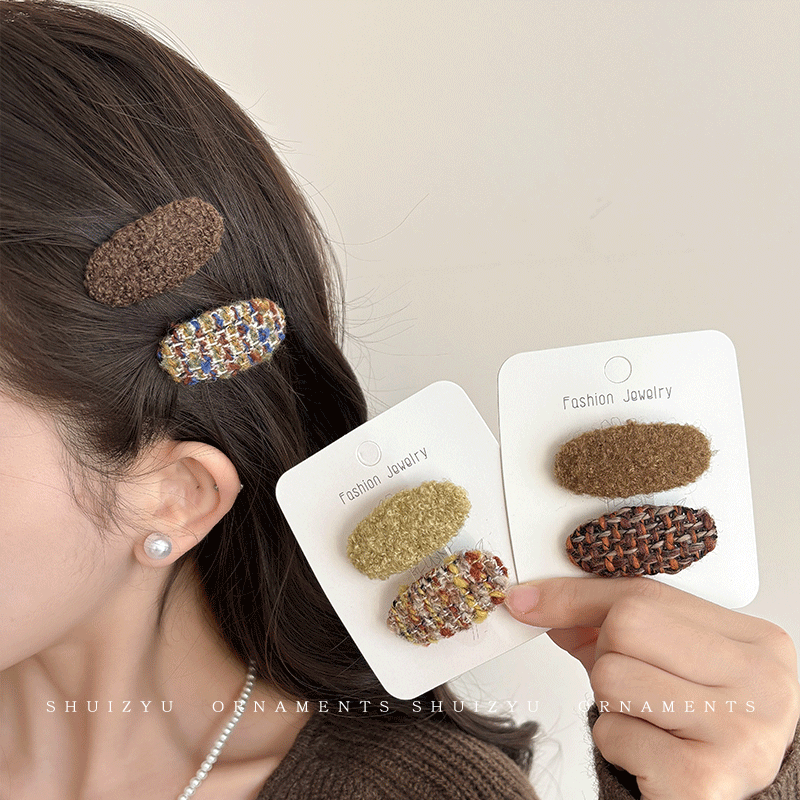 秋冬毛绒发夹女2025新款