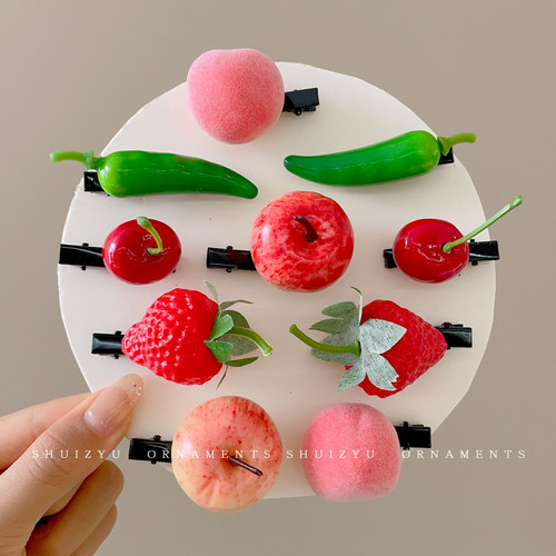 仿真水果蔬菜发夹女可爱发卡