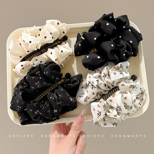 云朵碎花香蕉夹显发量发夹抓夹女2025新款后脑勺半扎发高马尾发饰