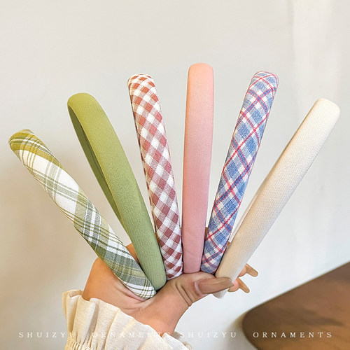 细款格子百搭小清新发箍