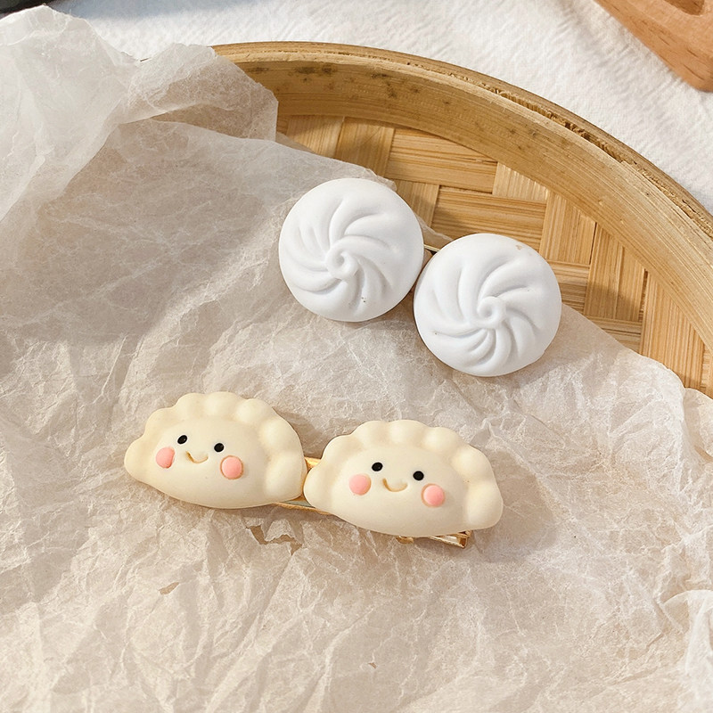 搞怪小号发夹鸭嘴夹包子饺子可爱儿童夹子头饰仿真食物创意发卡女