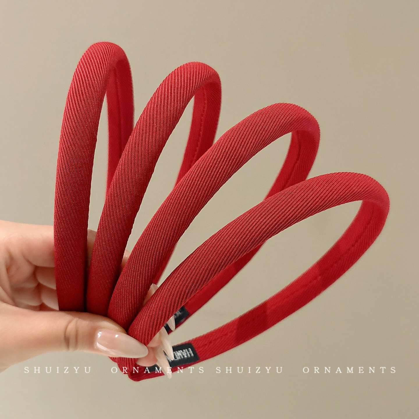 红色细款发箍女2025新款