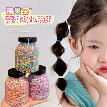 糖果色高弹力小皮筋儿童一次性扎头不伤发发圈可爱橡皮筋发绳头饰