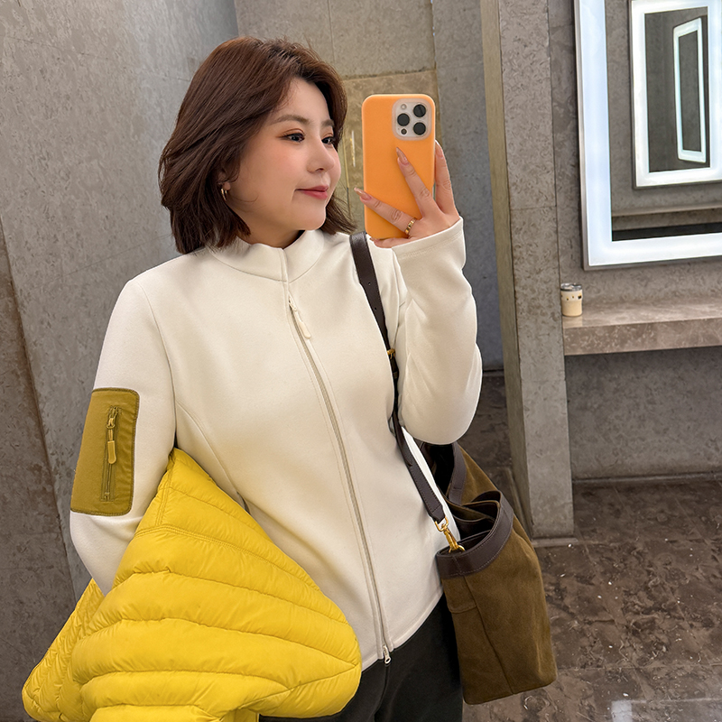 木子理想胖mm大码暖绒收腰上衣