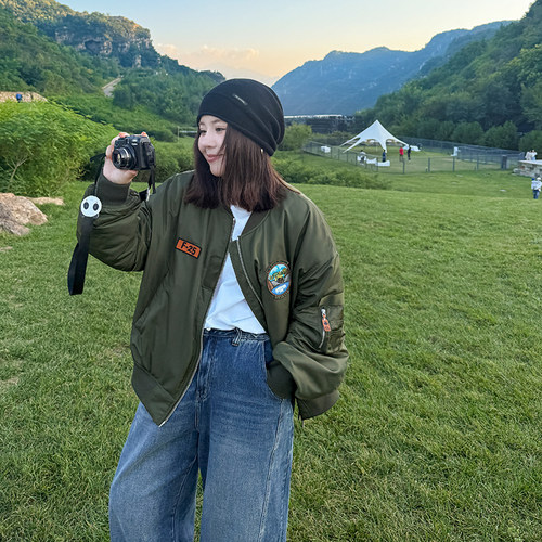 木子理想胖mm大码棒球服棉夹克