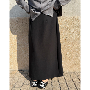 胖mm秋冬简约直筒半身裙木子理想大码 后开叉藏肉显瘦品质半裙 女装