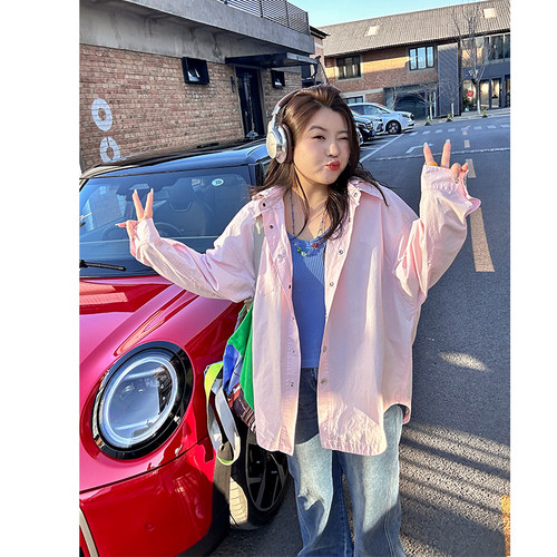 木子理想外套胖mm大码连帽中长款