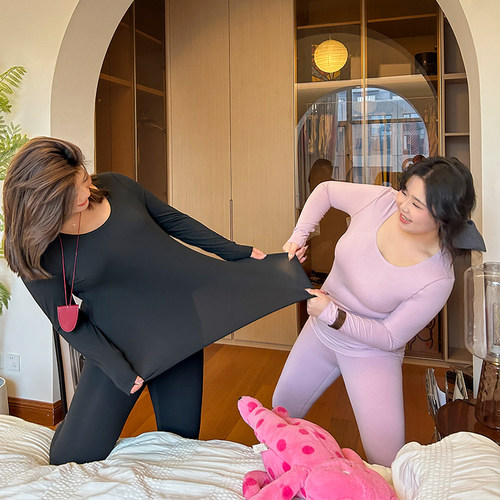 木子理想胖mm大码磨毛亲肤保暖衣