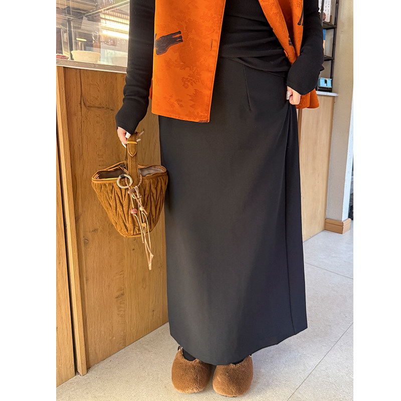 胖mm秋冬简约直筒半身裙木子理想大码女装后开叉藏肉显瘦品质半裙,女装/女士精品,大码半身裙,淘宝优惠券,粉丝福利购,淘宝优惠卷