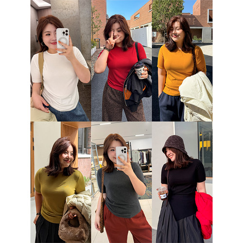 木子理想胖mm大码精致显瘦品质T