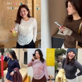 女天丝羊毛200斤针织衫 胖mm秋冬120g轻薄云感打底衫 木子理想大码