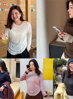 胖mm秋冬120g轻薄云感打底衫木子理想大码女天丝羊毛200斤针织衫