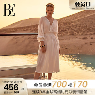 BE范德安ANNA系列2025新品 沙灘裙沙灘海邊度假 女士披紗裹裙蝙蝠袖