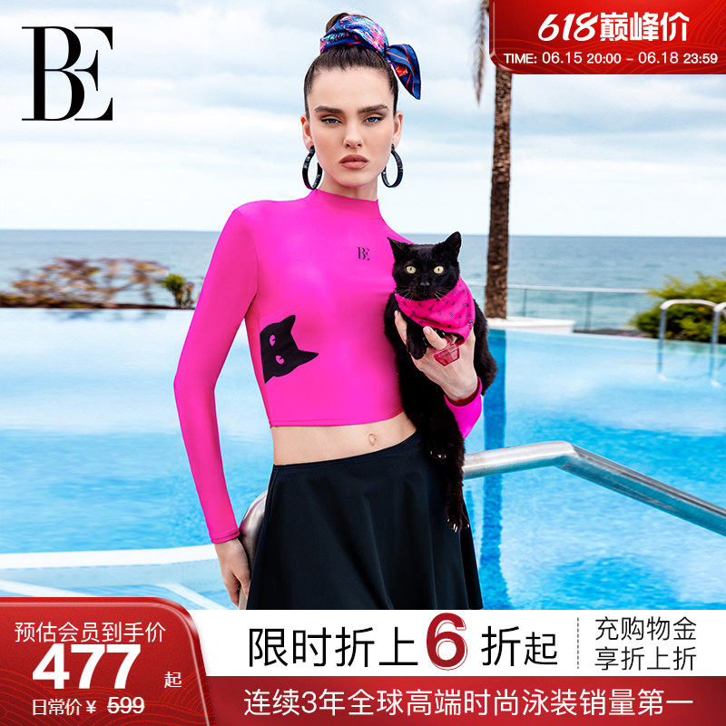 BE范德安小黑猫/喵星人系列2026 女士分体长袖泳衣套装海边度假