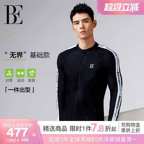 BE范德安黑白拼接防晒夹克泳衣