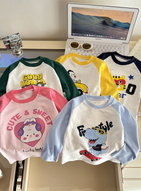 儿童长袖t恤春秋季打底衫纯棉婴儿新款男童上衣女童宝宝衣服童装