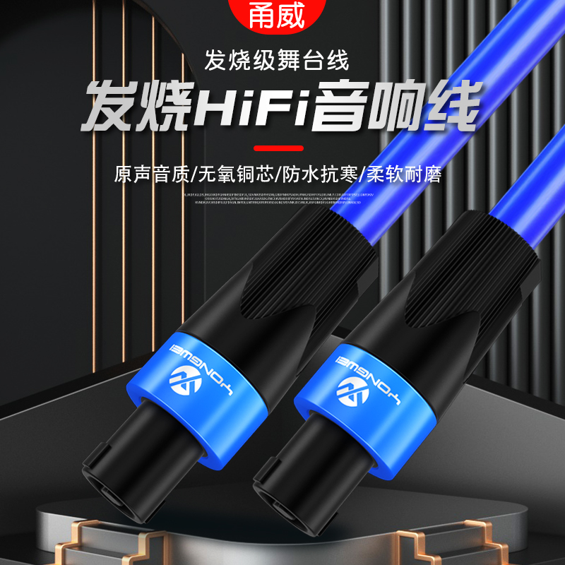 甬威纯铜专业插功放音响音箱音频线欧姆后级功放喇叭卡农接插头线