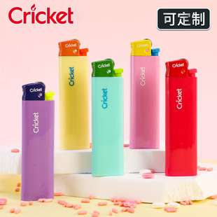 进口草蜢cricket正品 五色一次性滑轮砂轮式 打火机广告定制做印字