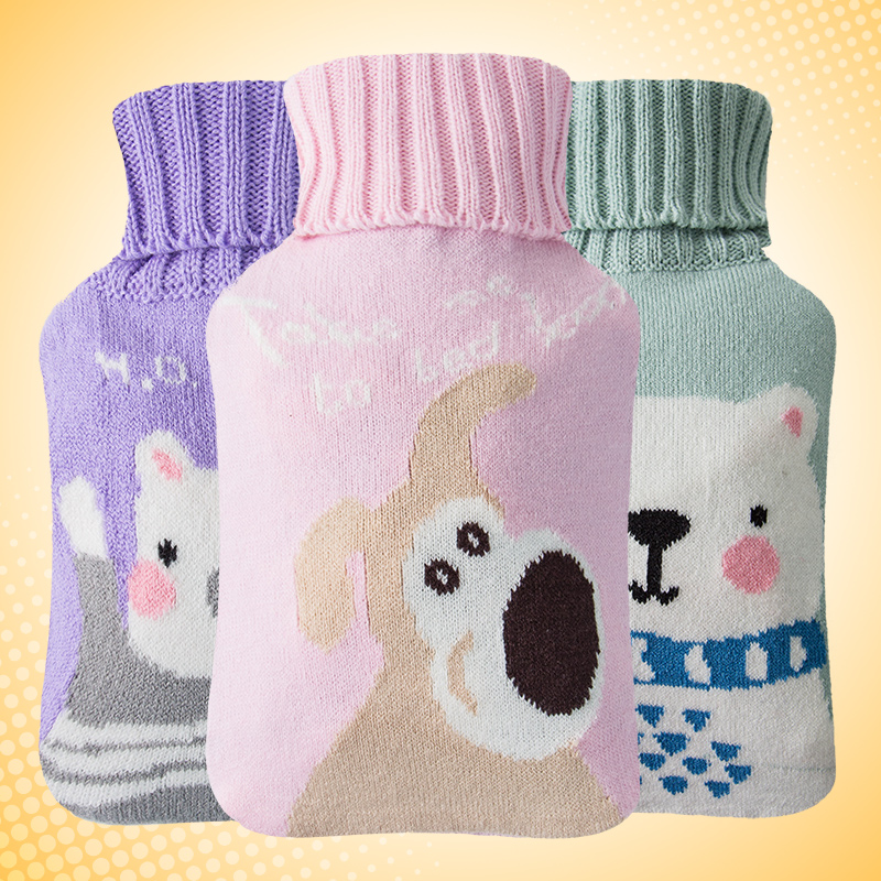 绒布橡胶防爆颈椎暖手杜托热水袋