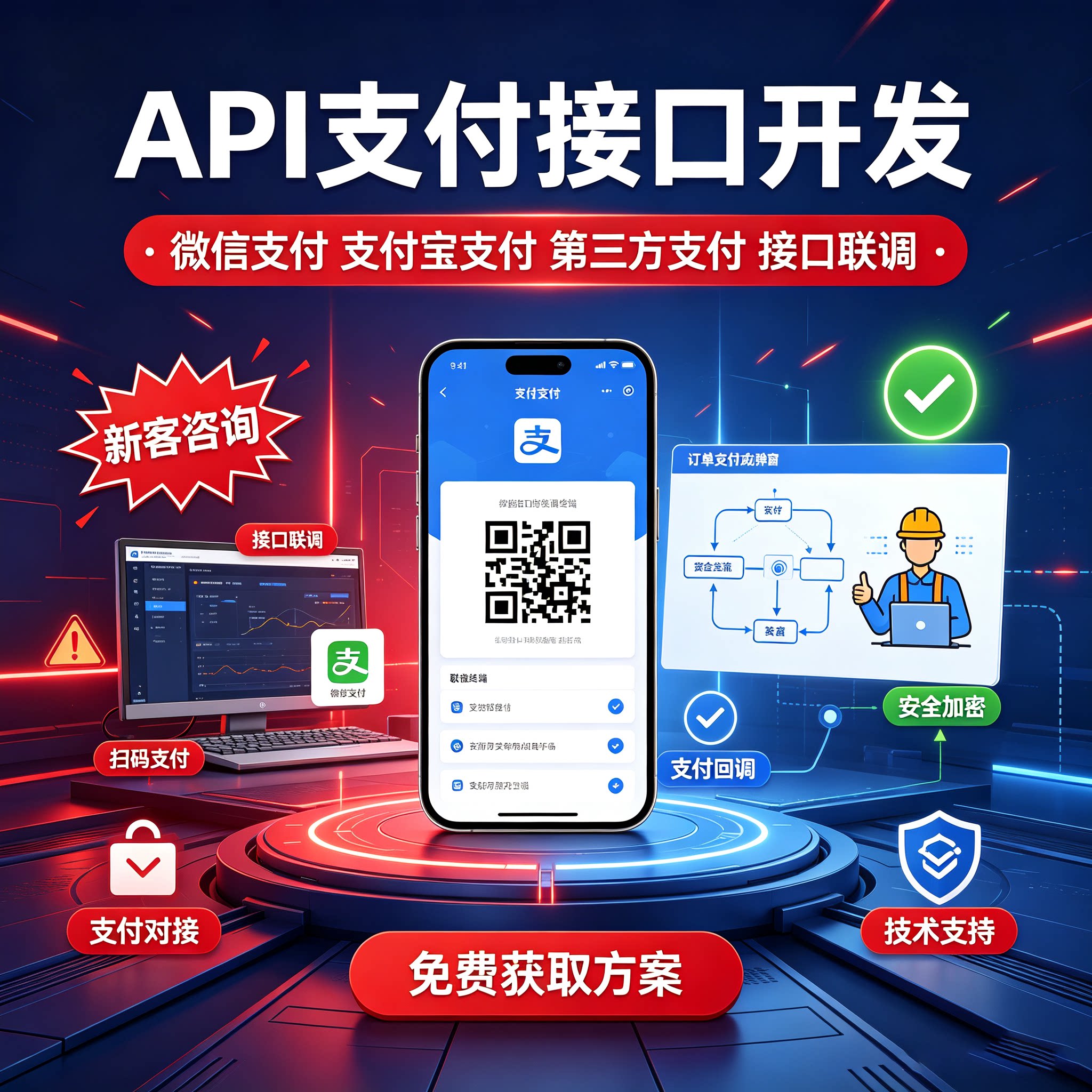API支付接口开发API接口开发手机网站APP支付JSAPI支付api定制