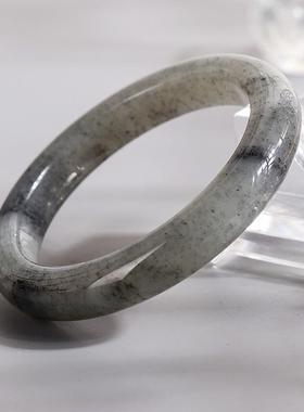 手镯和田玉青花扁条玉镯子礼物女