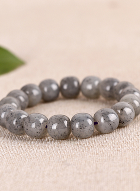 和田玉青花12mm老型珠桶珠玉手串