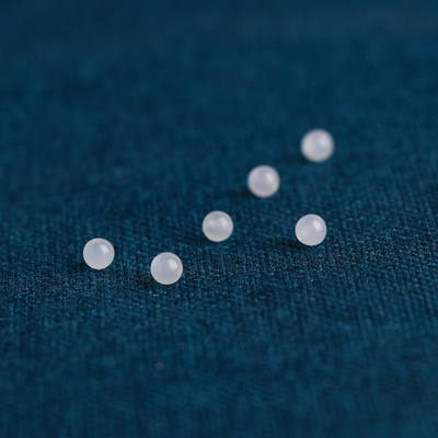 和田玉羊脂白玉4mm圆珠单颗珠子