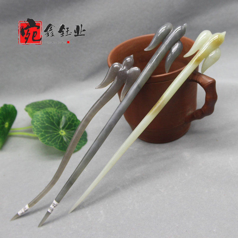 天然和田玉小燕子发簪发饰复古汉服头饰玉搔头古风玉簪子发钗飞鸟