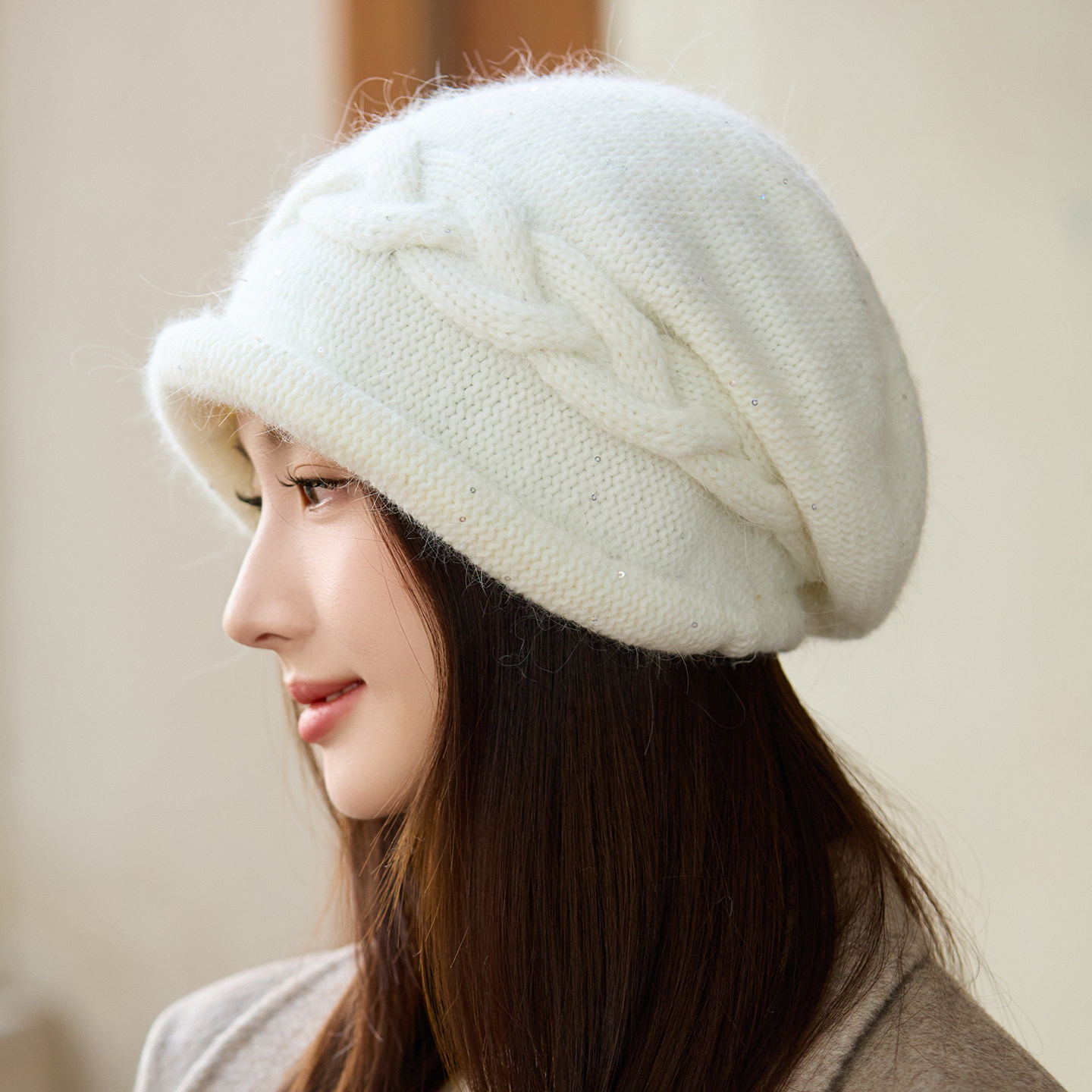 2025新款麻花堆堆帽子女士秋冬季针织毛线帽保暖洋气妈妈帽包头帽,服饰配件/皮带/帽子/围巾,帽子,淘宝优惠券,粉丝福利购,淘宝优惠卷