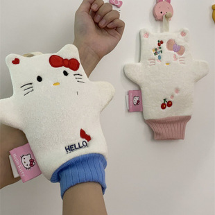 凯蒂猫搓澡巾卡通家用洗澡Kitty沐浴手套柔软嗨喽kt沐浴巾好用