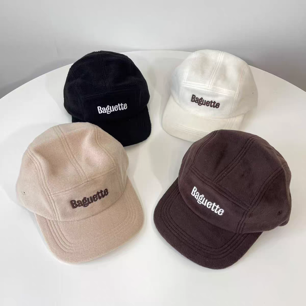 韩国东大门代购秋冬新款时尚字母保暖加绒平檐鸭舌帽女棒球帽子潮