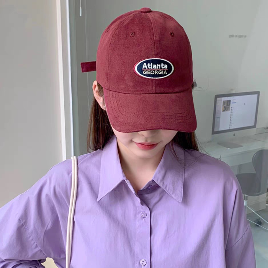 韩国东大门代购秋冬新款时尚字母棒球帽女软顶显脸小遮阳鸭舌帽子